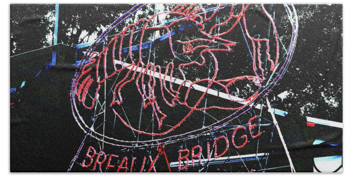 Crawfish Beach Towel featuring the digital art Breaux Bridge Crawfish Festival by Lizi Beard-Ward