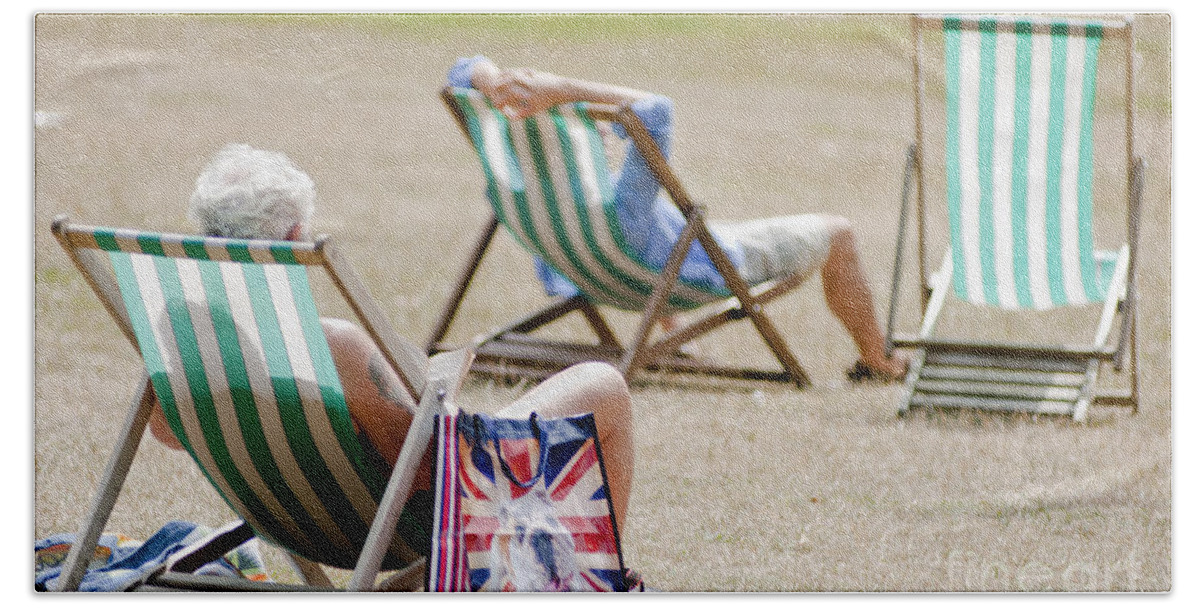 Britain Beach Towel featuring the photograph British Deck chairs by Andrew Michael