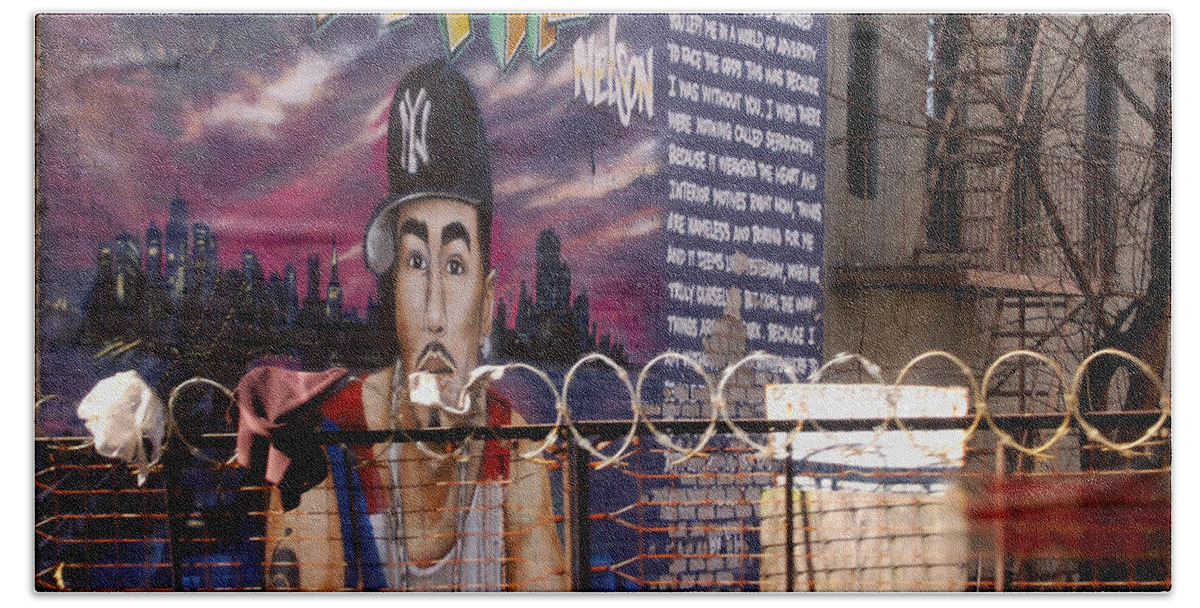 Newyork08 Beach Towel featuring the photograph Bronx Graffiti. Headache - 1 by RicardMN Photography