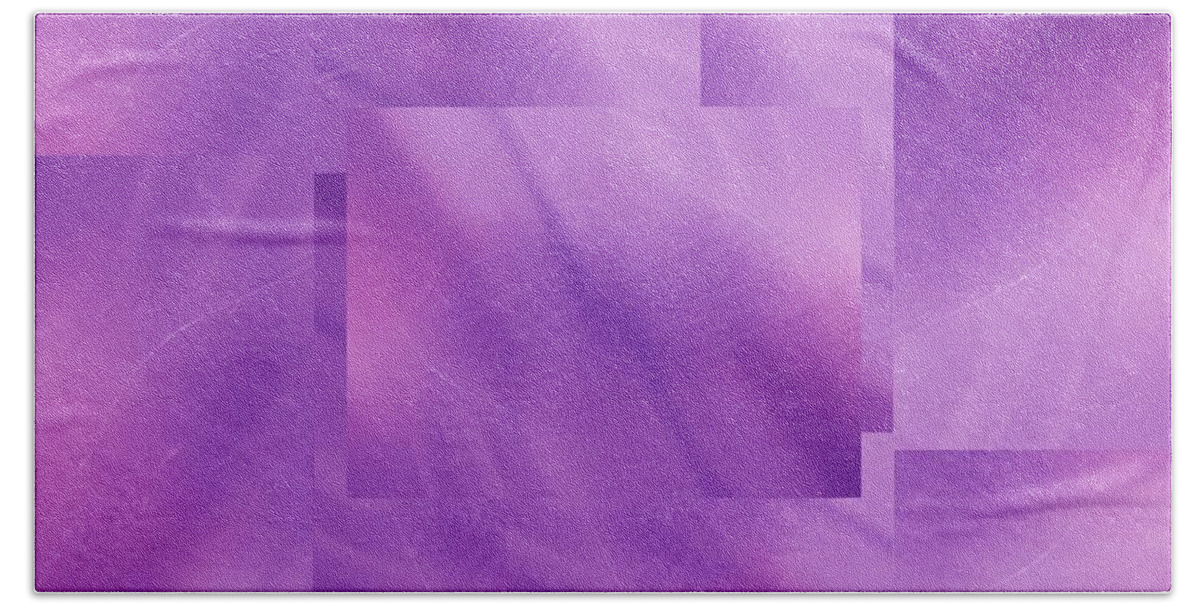 Abstract Beach Towel featuring the digital art Brushed Purple Violet 5 by Tim Allen