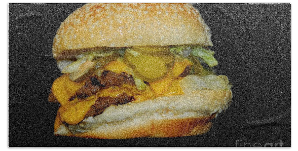 Burger Beach Sheet featuring the photograph Burgerlicious by Cindy Manero