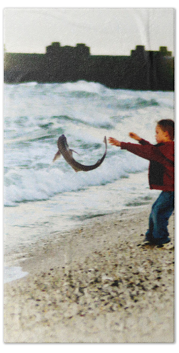 Catch And Release Beach Sheet featuring the photograph Catch and Release by Bill Cannon