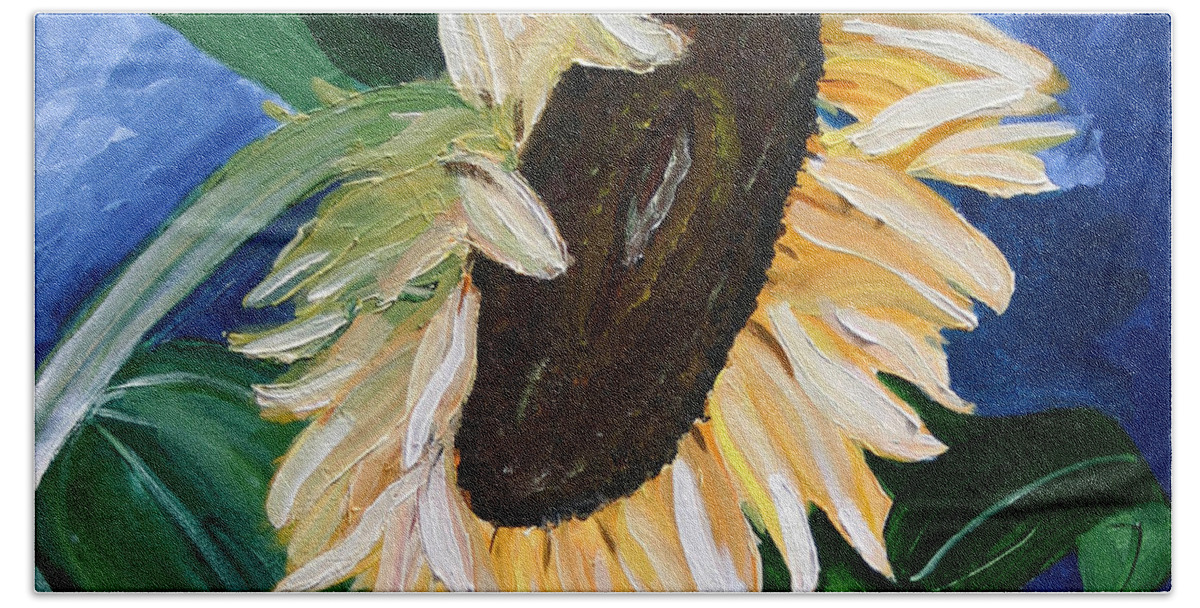 Sunflower Beach Sheet featuring the painting Catching the Rays by Dolores Deal