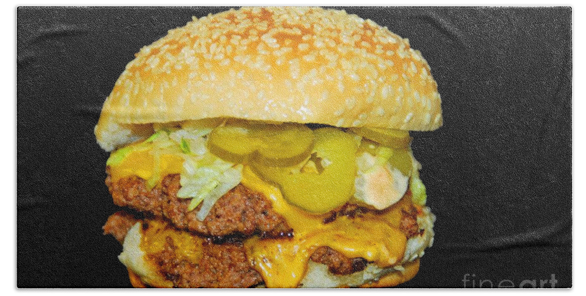 Food Beach Sheet featuring the photograph Cheeseburger by Cindy Manero