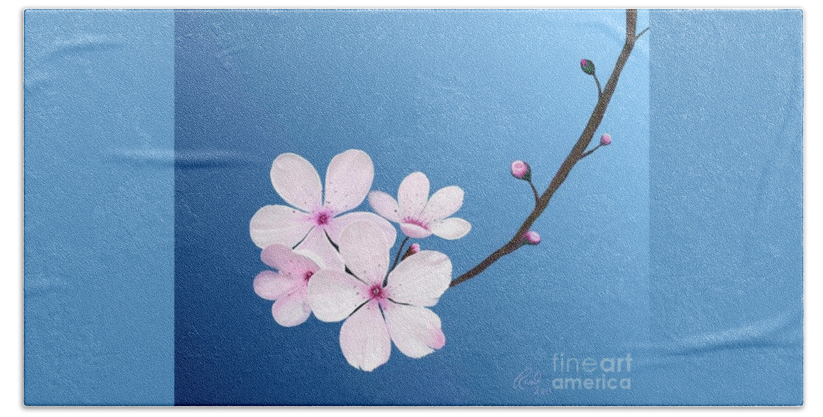 Flowers Beach Sheet featuring the painting Cherry Blossoms by Rand Herron