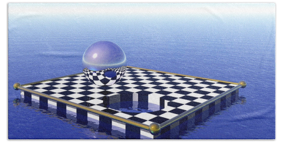 Chess Beach Sheet featuring the digital art Chessboard by Nicholas Burningham