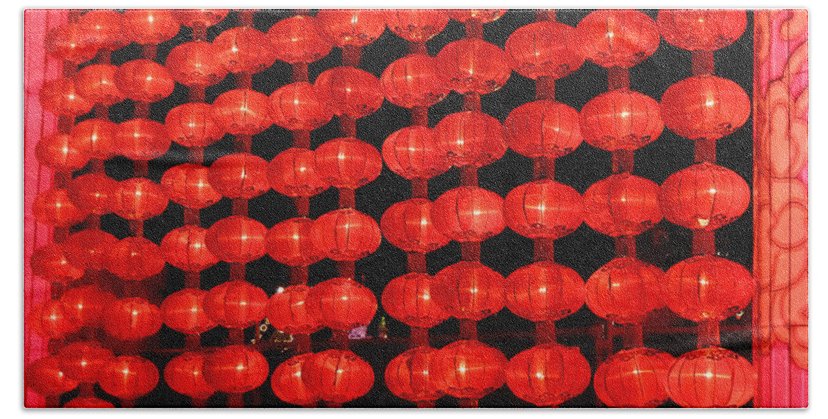 Asia Beach Towel featuring the photograph Chinese Lanterns 2 by Xueling Zou