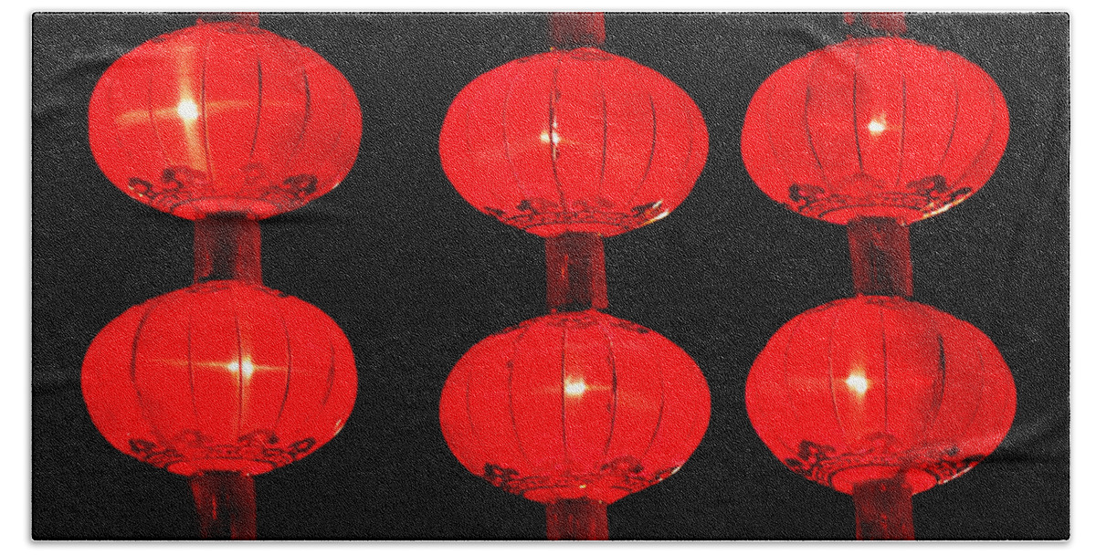 Asia Beach Towel featuring the photograph Chinese Lanterns 5 by Xueling Zou