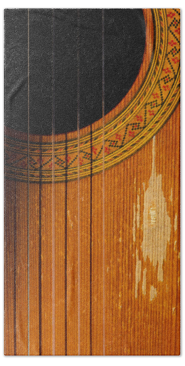Classical Beach Towel featuring the photograph Classical spanish guitar by Perry Van Munster