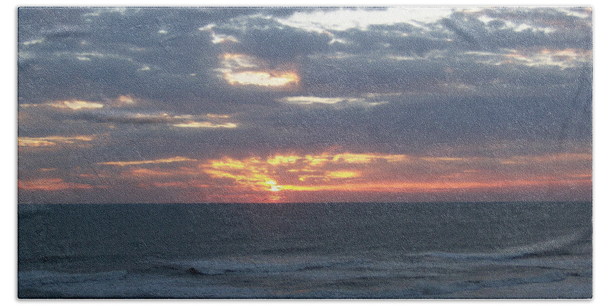 Sunrise Beach Towel featuring the photograph Coastal Sunrise Serenity by Kim Galluzzo