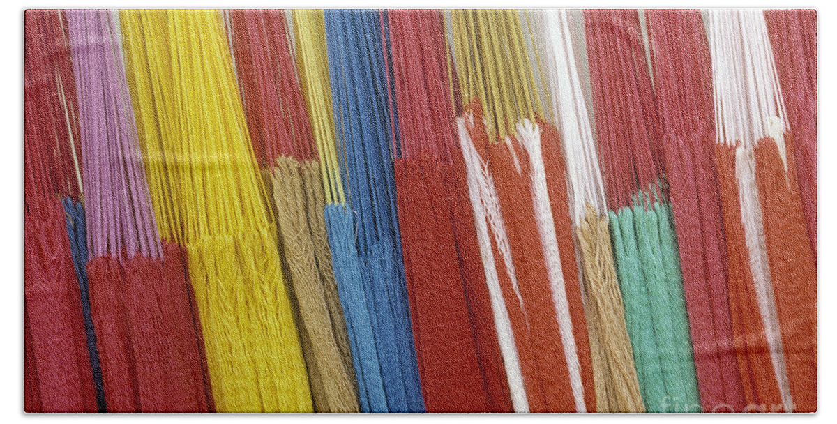 Bright Beach Towel featuring the photograph Colorful Hammocks by Juan Silva