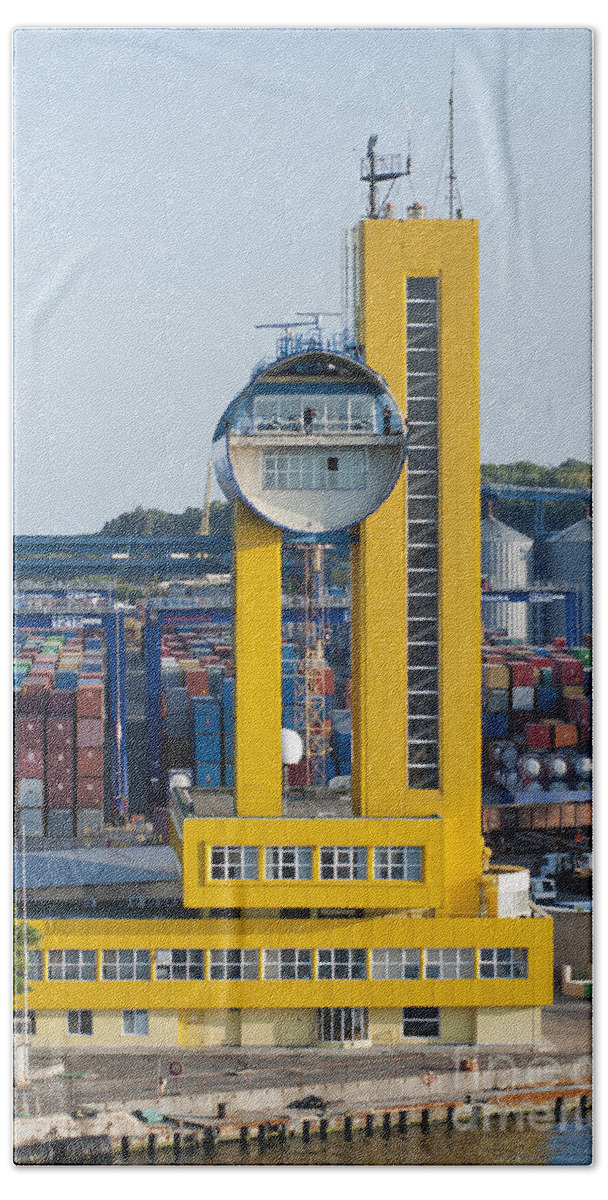 2011 Beach Towel featuring the photograph Container port by Andrew Michael