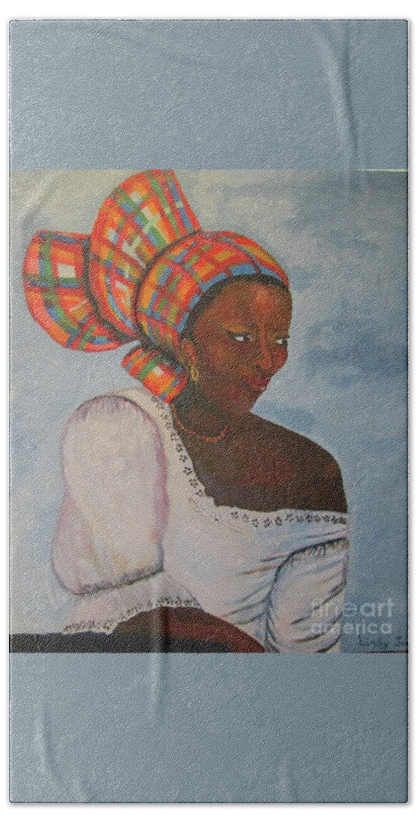 Creole Beach Sheet featuring the painting Creole Woman by Jennylynd James
