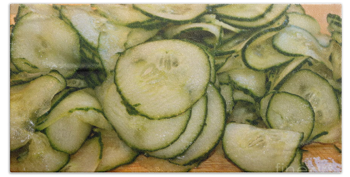 Meal Beach Sheet featuring the photograph Cucumbers by Henrik Lehnerer