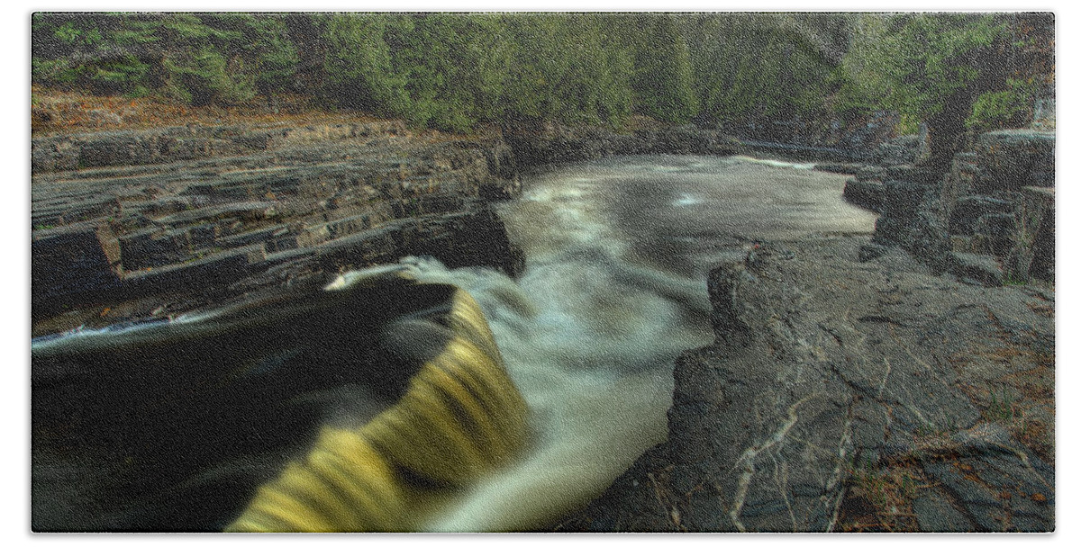Current River Beach Towel featuring the photograph Current River Falls by Jakub Sisak