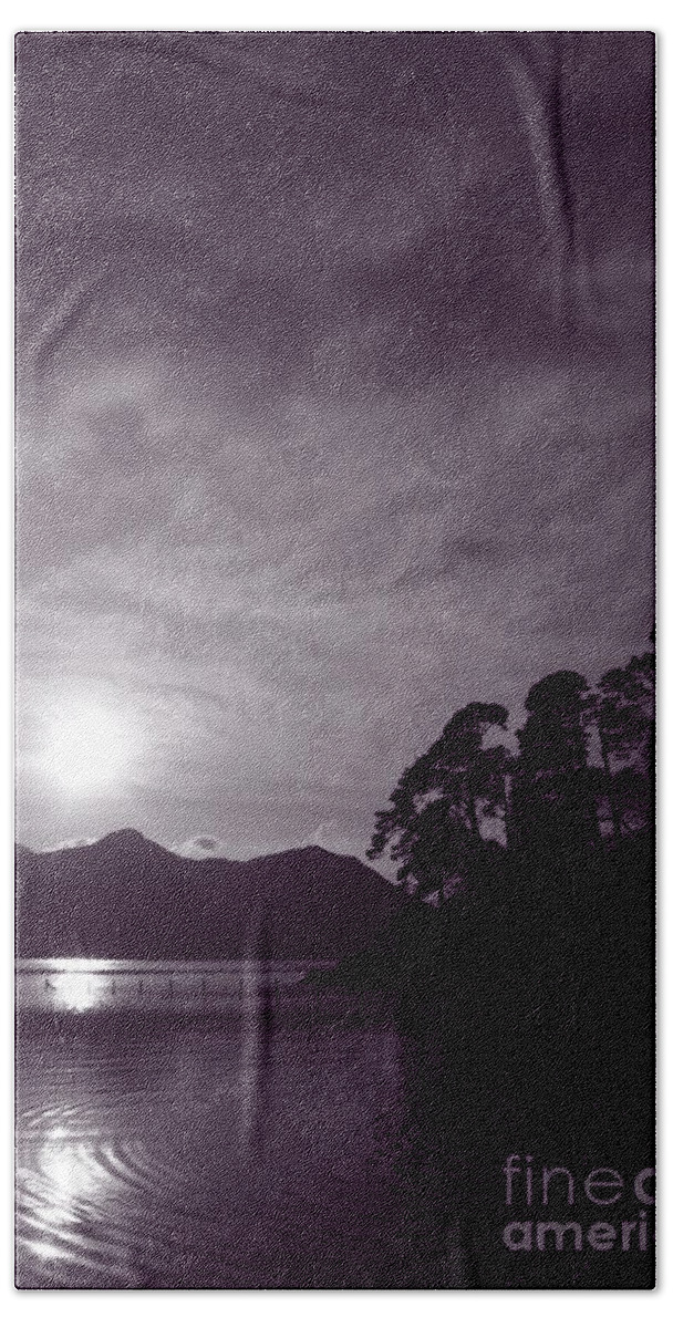 Lake District Monochrome Beach Towel featuring the photograph Derwent ripples by Linsey Williams
