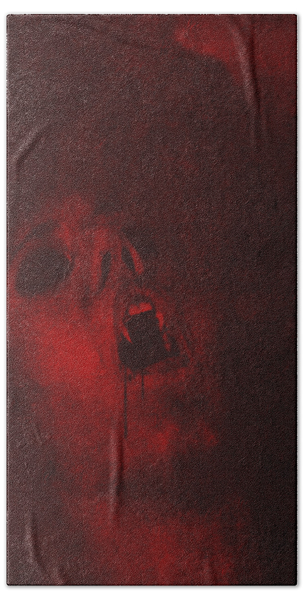 Vampire Beach Towel featuring the mixed media Dreams of Blood by Jarno Lahti