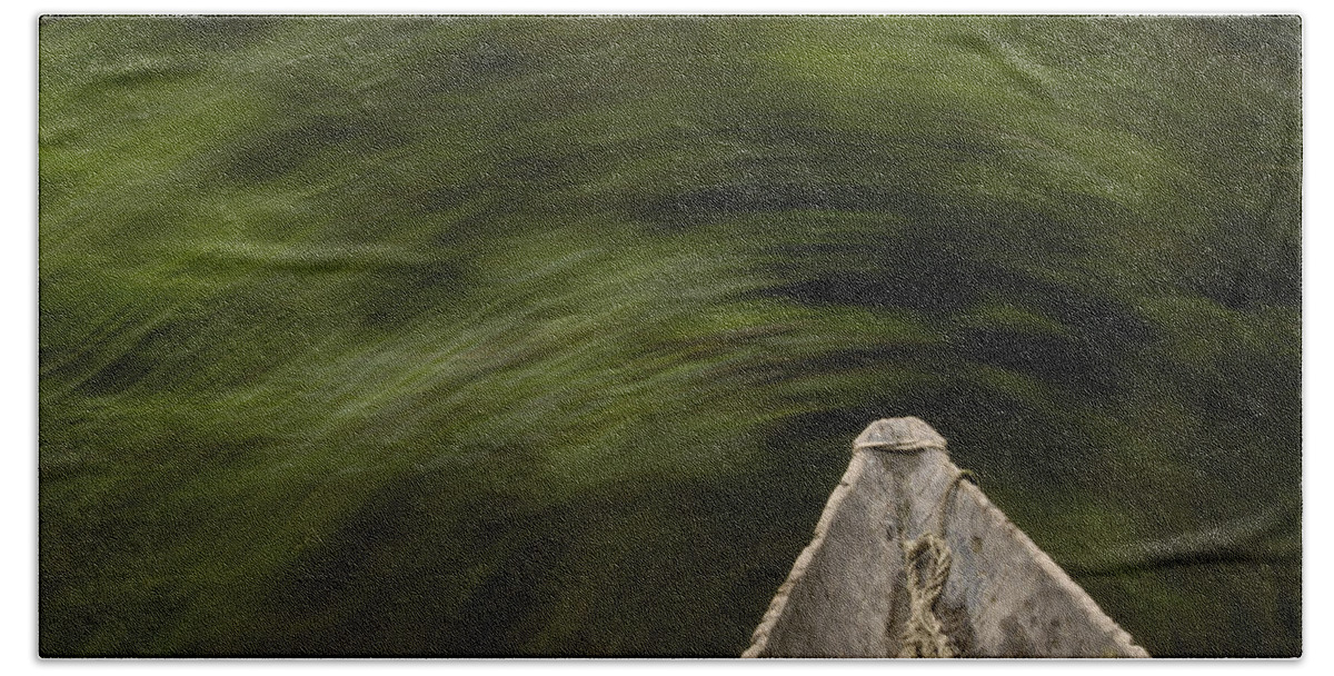 Mp Beach Towel featuring the photograph Dugout Canoe In Blackwater Stream by Pete Oxford