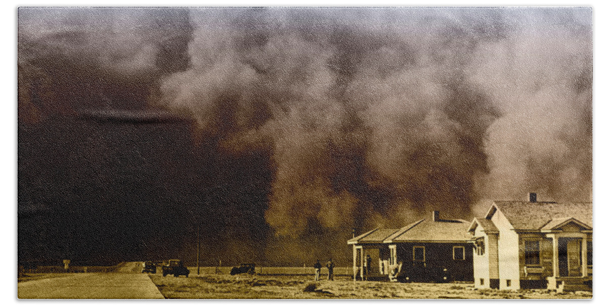 Color Beach Towel featuring the photograph Dust Storm, 1930s by Omikron