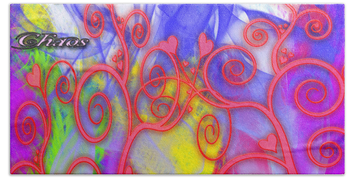 Clay Beach Towel featuring the digital art Even in Chaos Find Love by Clayton Bruster