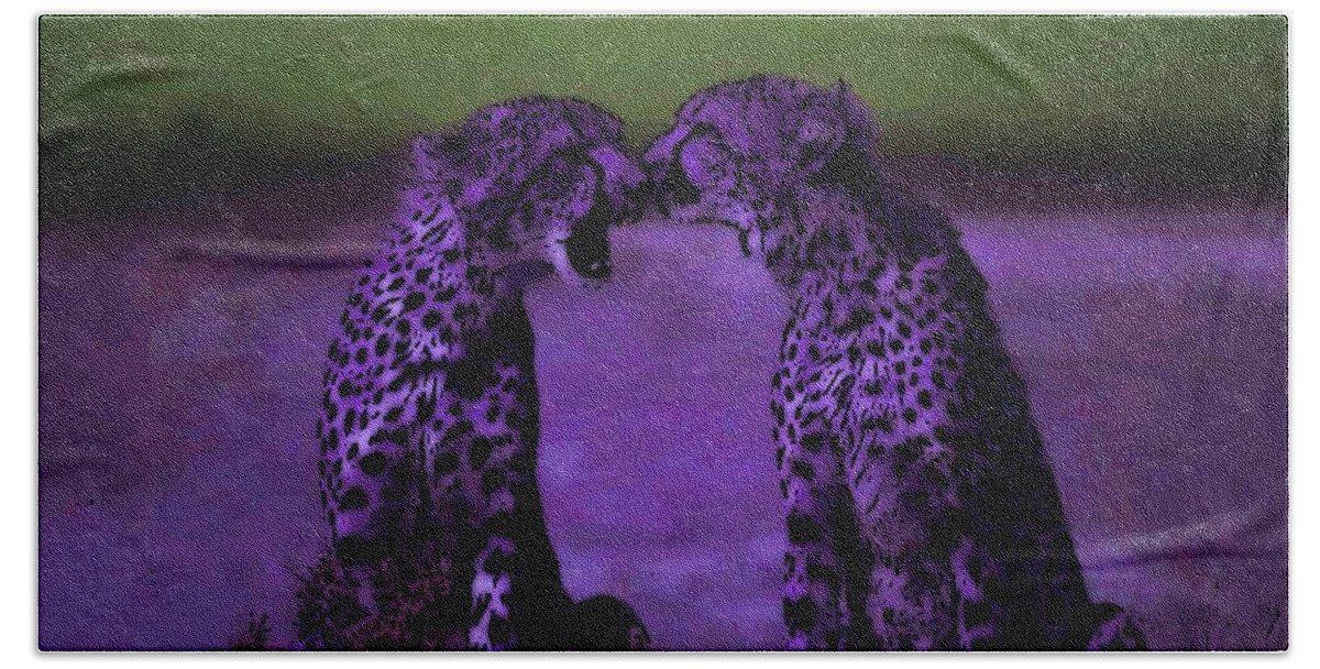 Cheetahs Beach Towel featuring the photograph Feelings by George Pedro