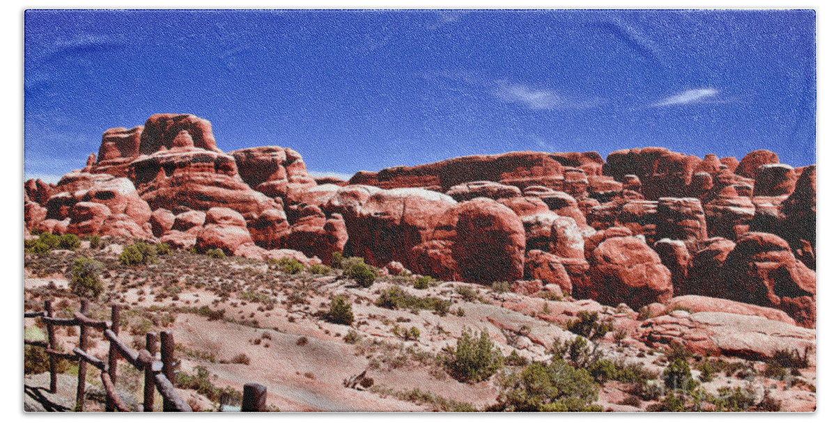 Arches National Park Beach Towel featuring the photograph Fiery Furnace by Robert Bales