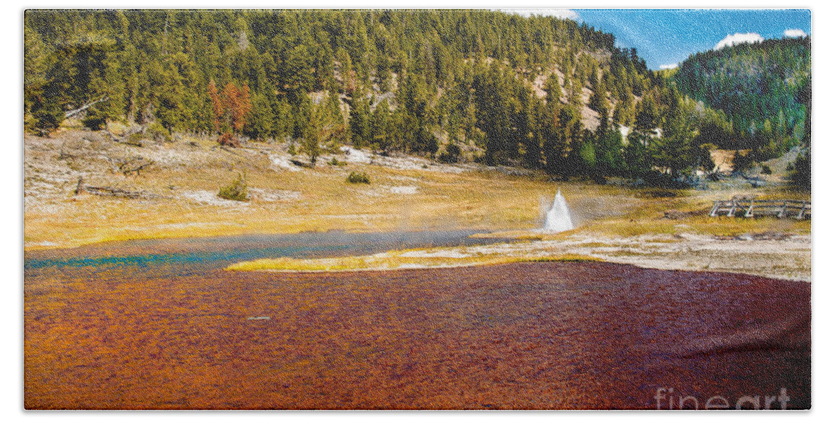 Lake Beach Towel featuring the photograph Firehole Lake by Robert Bales
