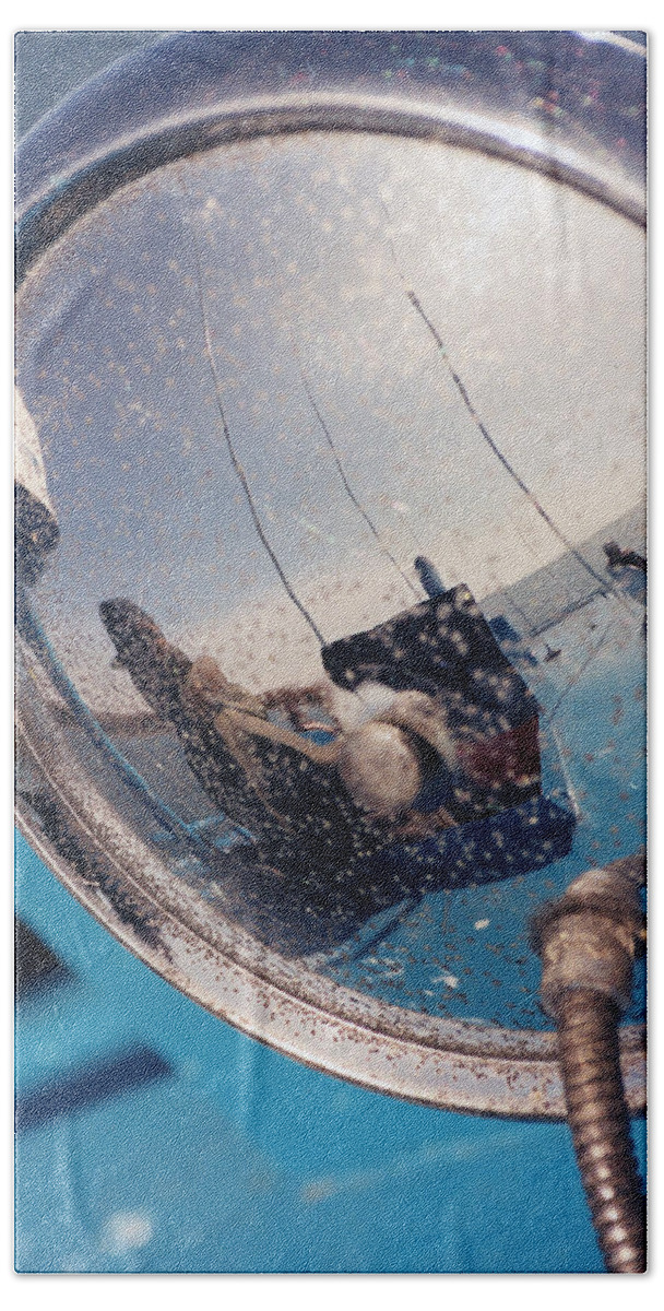Reflection Beach Towel featuring the photograph Fishing Boat Reflection by Carrie Godwin