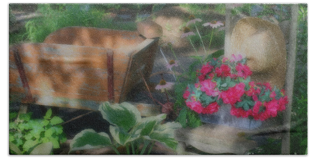 Flower Beach Towel featuring the photograph Flower Garden Serenity by Smilin Eyes Treasures