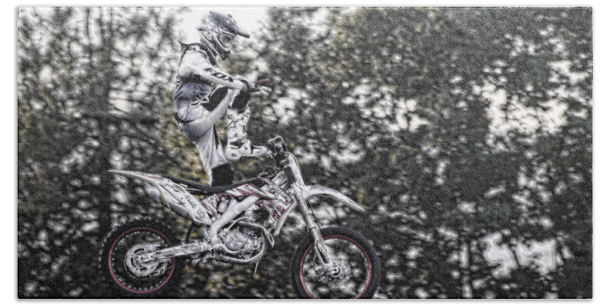Motorcycle Beach Towel featuring the photograph Flying 8 by Lawrence Christopher
