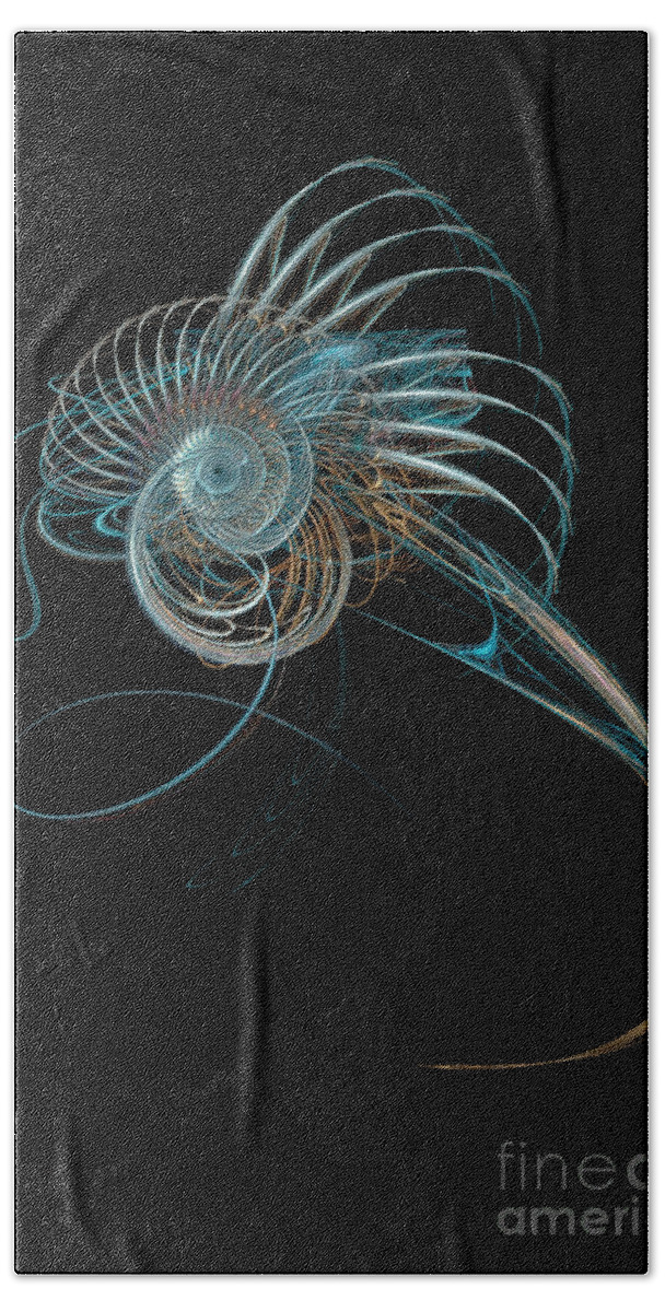 Fractal Beach Towel featuring the digital art Fractal Shell by Ann Garrett