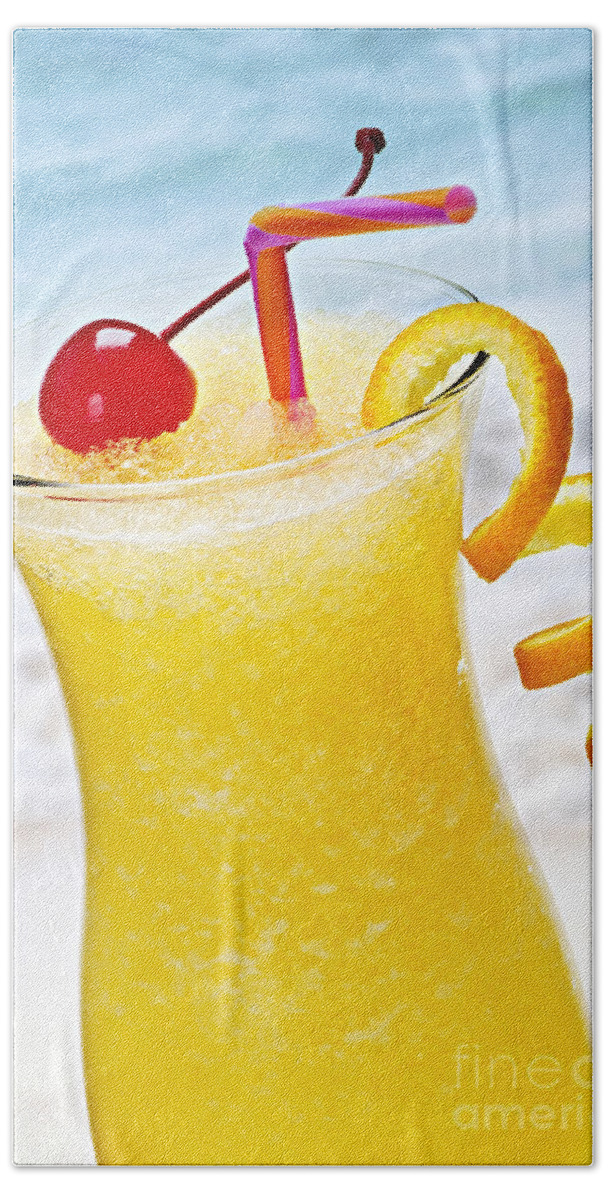 Orange Beach Sheet featuring the photograph Frozen tropical orange drink by Elena Elisseeva