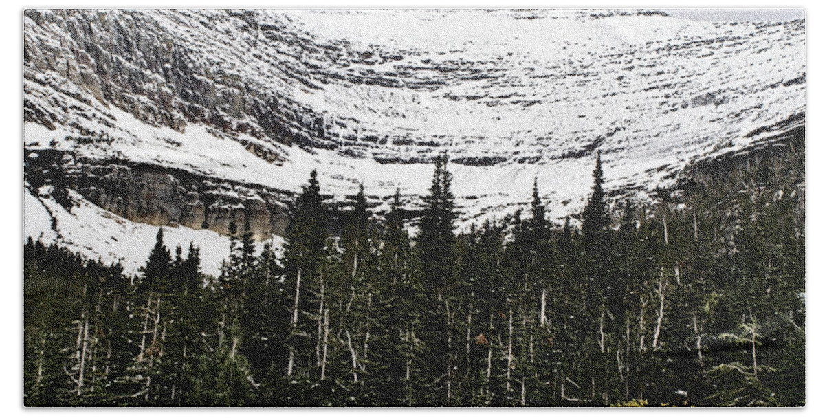 Glacier Beach Towel featuring the photograph Glacier Park BowlRock by Susan Kinney