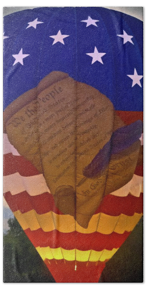 Balloon Beach Towel featuring the photograph Glowing Constitution by DigiArt Diaries by Vicky B Fuller