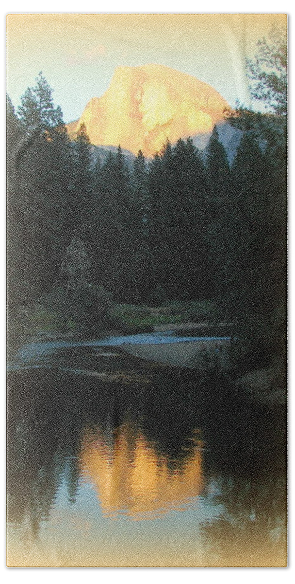 Yosemite Beach Towel featuring the photograph Half Dome at Sunset by Carla Parris