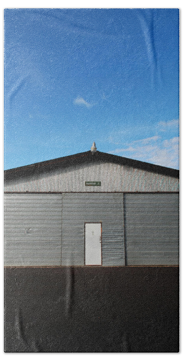 Buildings Beach Sheet featuring the photograph Hangar 2 by Kathleen Grace