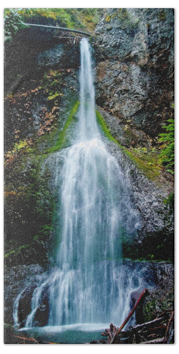 Waterfall Beach Towel featuring the photograph Heaven's Shower by Greg Jones