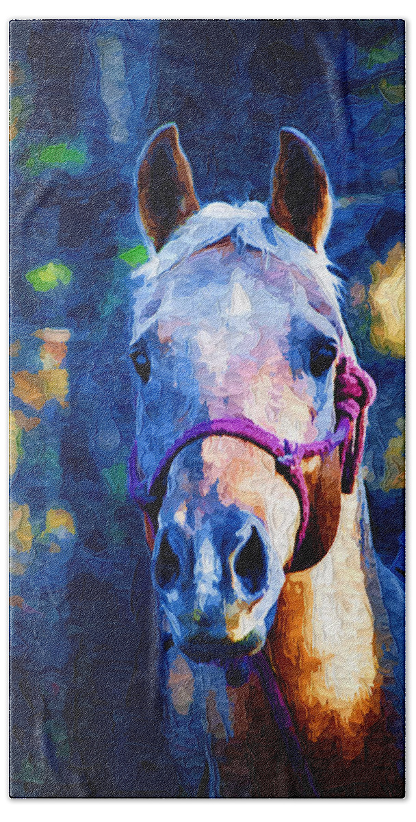 Horse Beach Towel featuring the painting Horse Beautiful by Kathy Clark