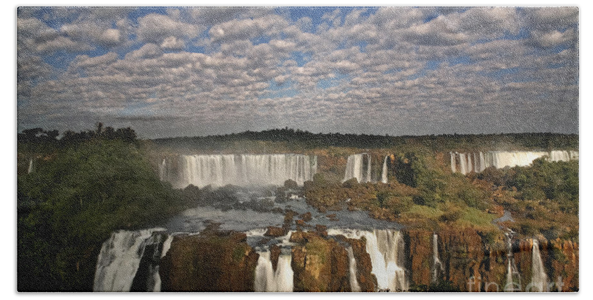 Water Photography Beach Towel featuring the photograph Iguassu Pano by Keith Kapple
