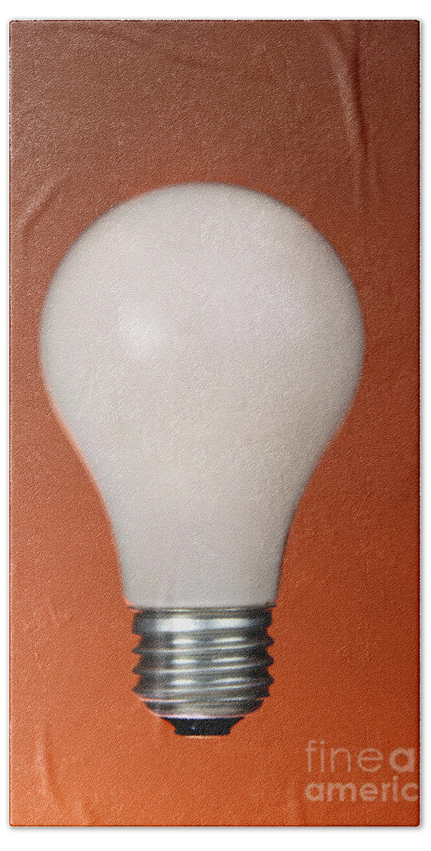 Object Beach Towel featuring the photograph Incandescent Light Bulb by Photo Researchers, Inc.
