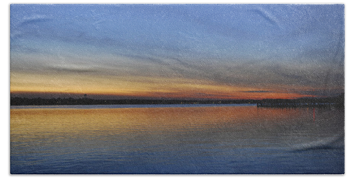 Terry D Photography Beach Towel featuring the photograph Island Heights at Dusk by Terry DeLuco