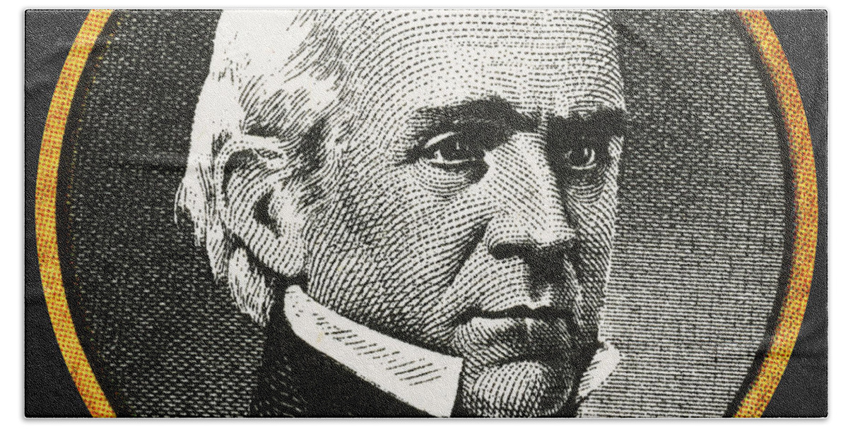 Polk Beach Towel featuring the photograph James Polk by Photo Researchers
