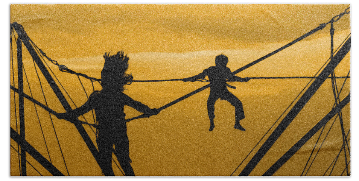Children Beach Towel featuring the photograph Jump for joy by Jasna Buncic