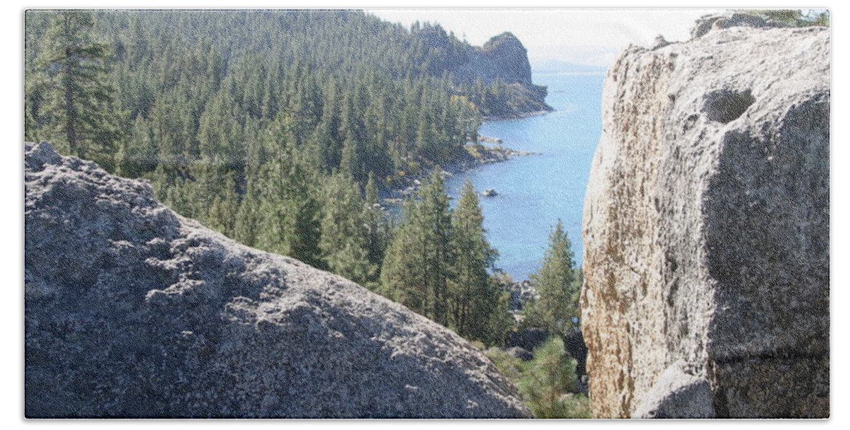 Trees Beach Towel featuring the photograph Lake Tahoe by Anthony Trillo