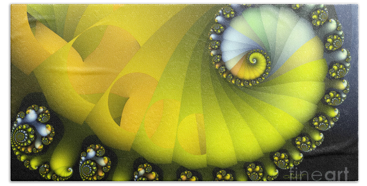 Fractal Beach Sheet featuring the digital art Lemon Kiss by Jutta Maria Pusl