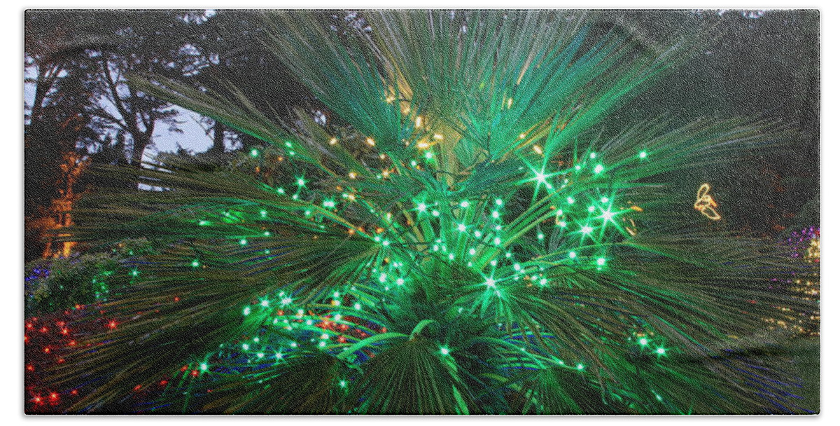 Christmas Beach Sheet featuring the photograph Lighting In The Greens by Laddie Halupa