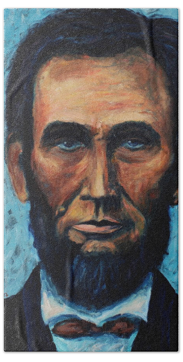 Abraham Lincoln Beach Towel featuring the painting Lincoln Portrait #4 by Daniel W Green