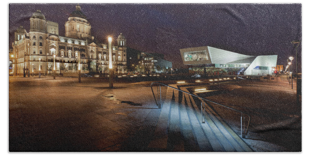 Liverpool Beach Towel featuring the photograph Liverpool - the old and the new by B Cash