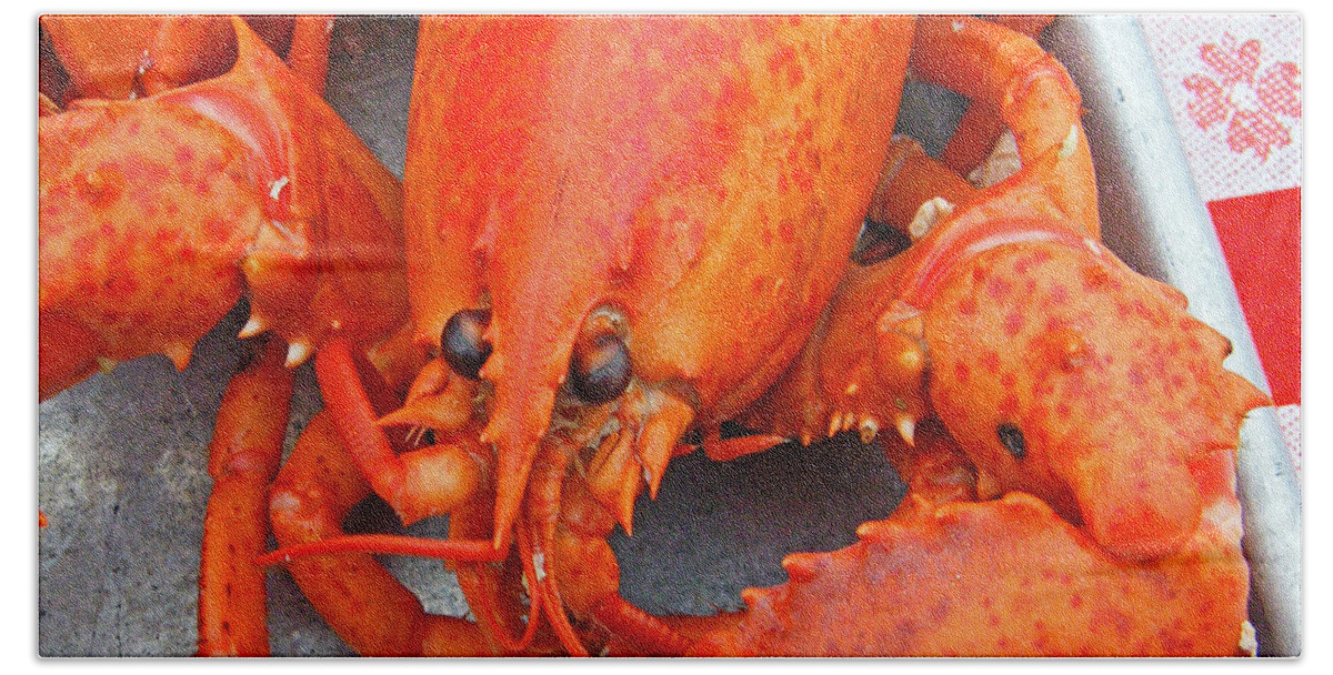 Lobster Beach Towel featuring the photograph Lobster by Lizi Beard-Ward