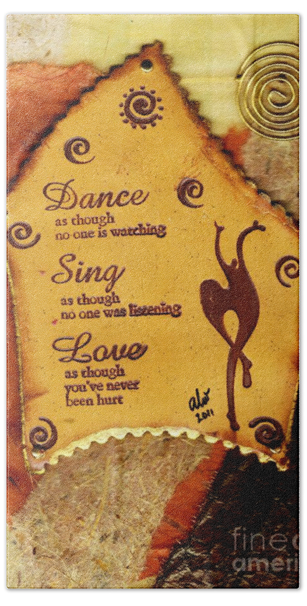 Polymer Clay Beach Towel featuring the mixed media LOVE Like You've Never Been Hurt by Angela L Walker